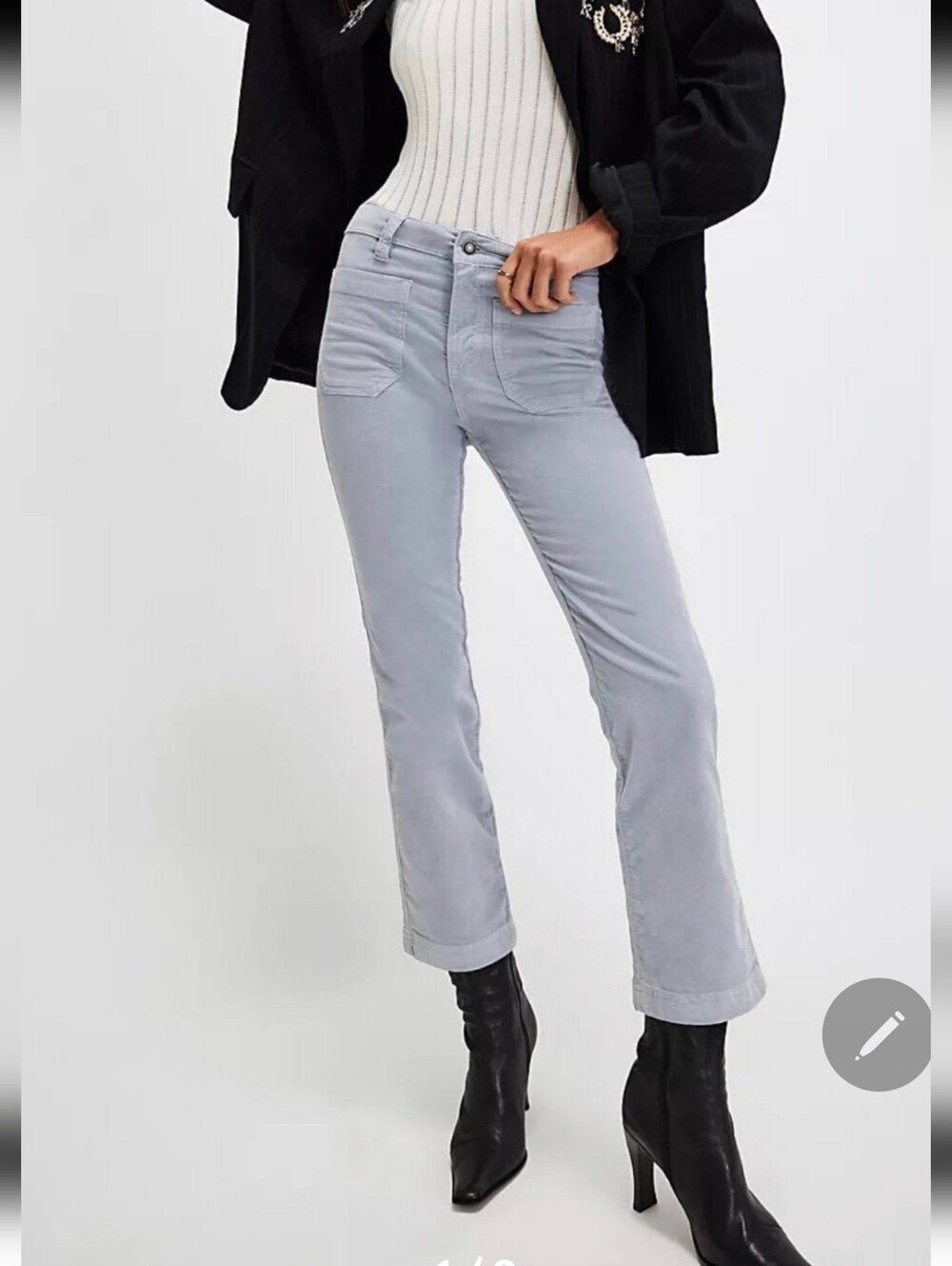 FREE PEOPLE High Time Velvet Kick Flare Pants Women's Size 4